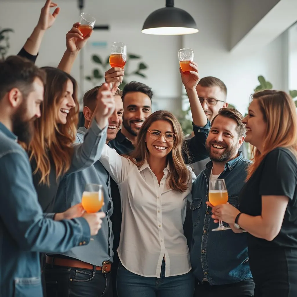Equipo de Budgeteersest celebrando un hito