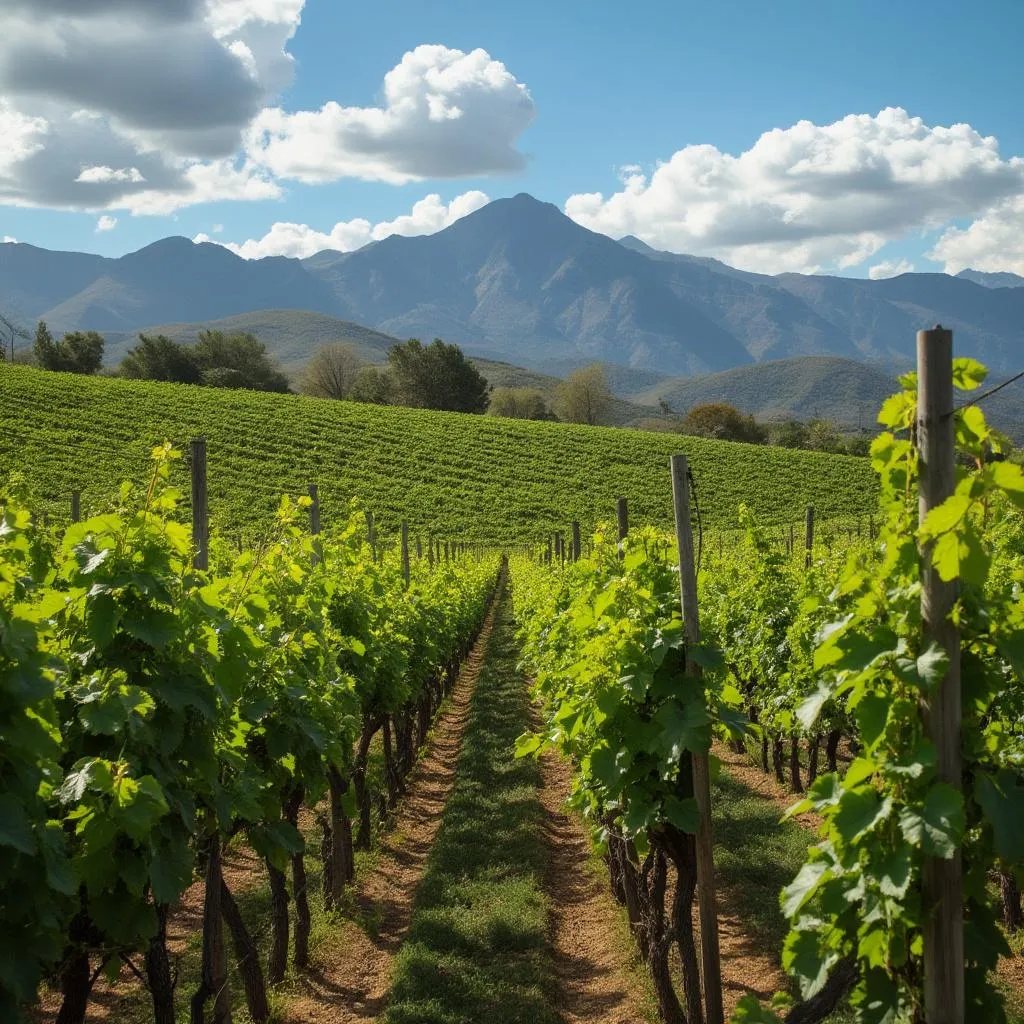 Viñedo en Mendoza, industria vitivinícola