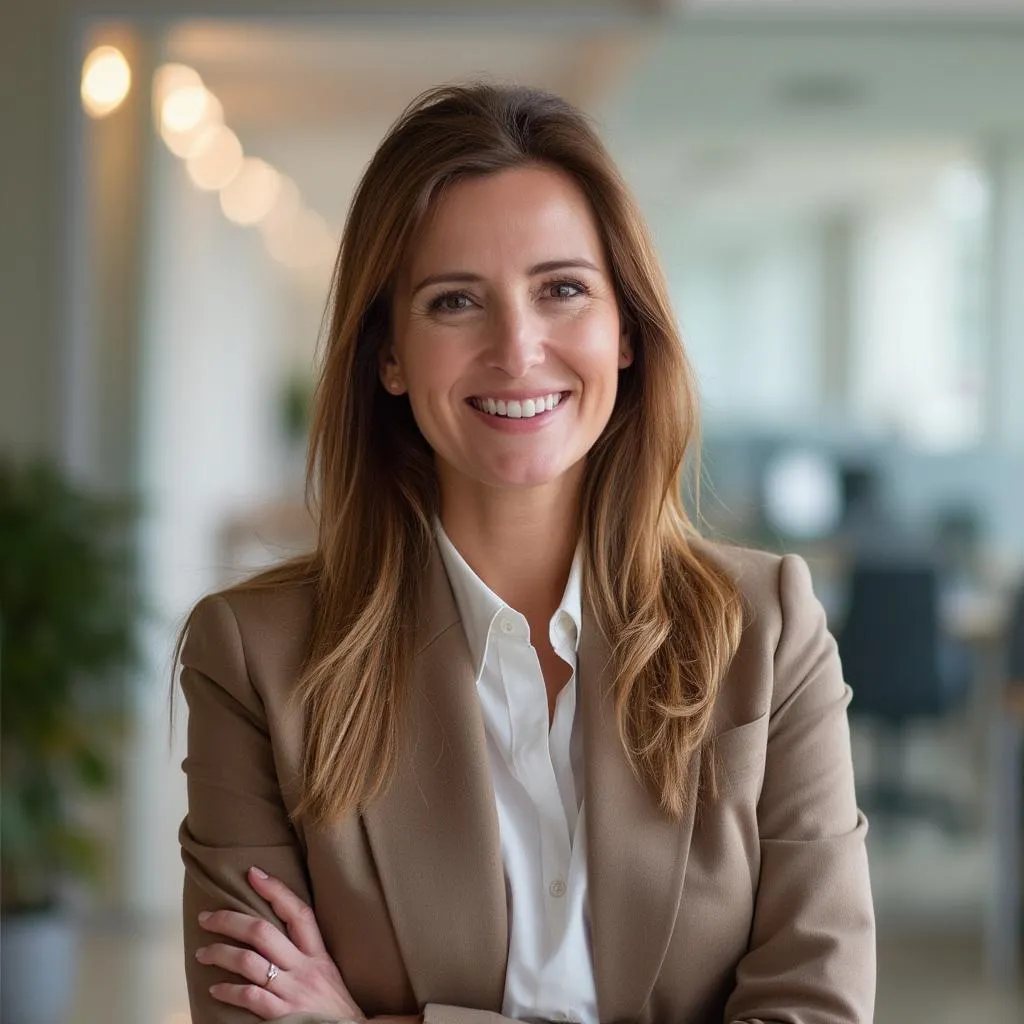 Retrato de Elena Petrova, Jefa de Relaciones con Clientes
