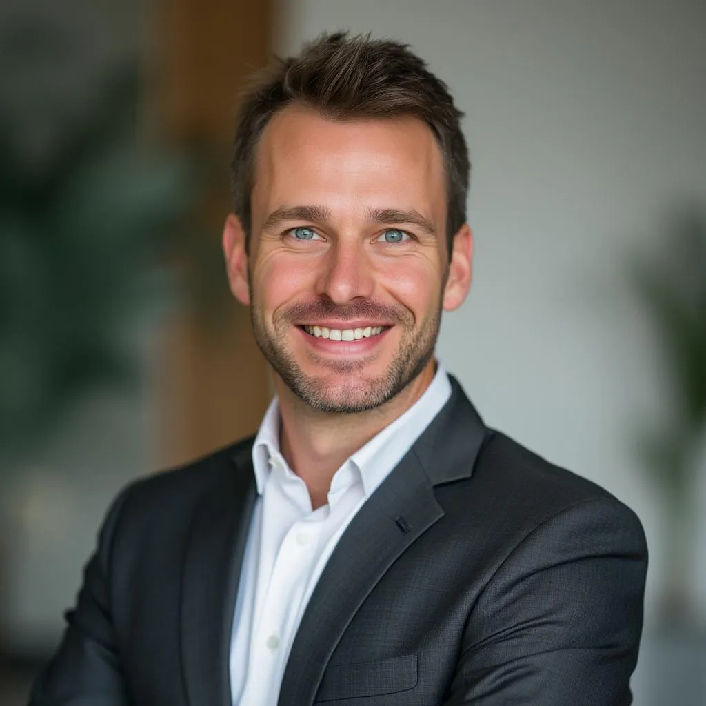 Retrato de Johnathan Schmid, CEO de TechSolutions GmbH